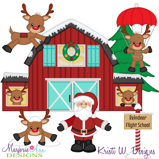 Reindeer Flight School SVG Cutting Files + Clipart - Click Image to Close